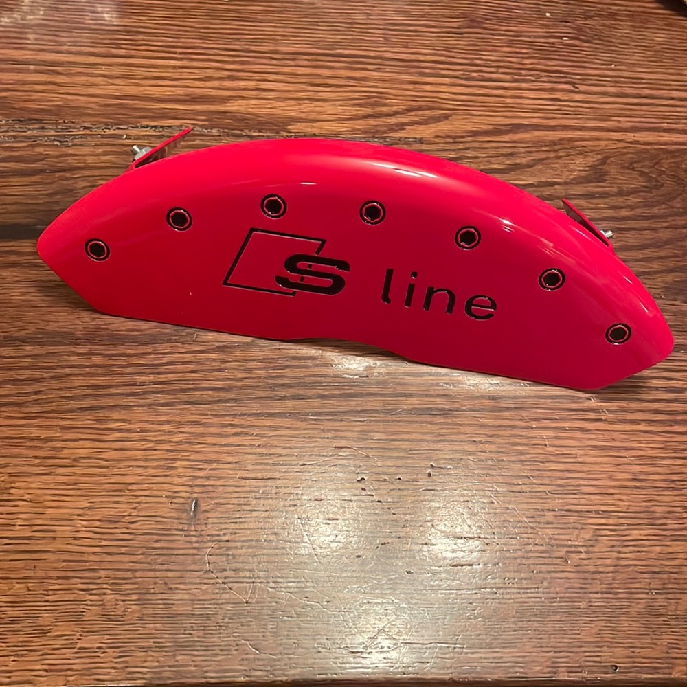 MGP Caliper Covers - Audi S class, Red finish with black characters and bolts